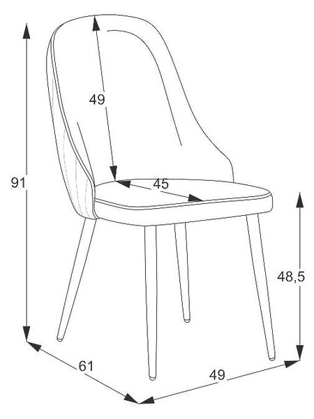 Трапезен стол Porto - 91 х 61 х 49 cm