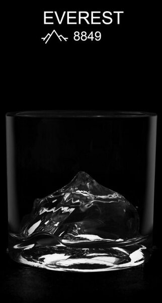 Комплект чаши за уиски LIITON 1006964 Everest, 270 мл, 2 бр, Удебелени стени, 3D дъно с форма на връх Еверест, Прозрачен
