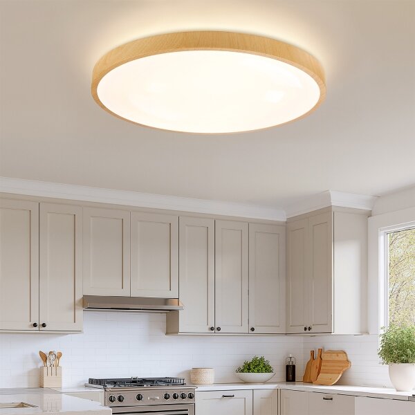 Brilagi-LED димируемо осветително тяло GLASS POOL DOUBLE LED/80W/230V 60 см дървесен декор + дистанционно управление