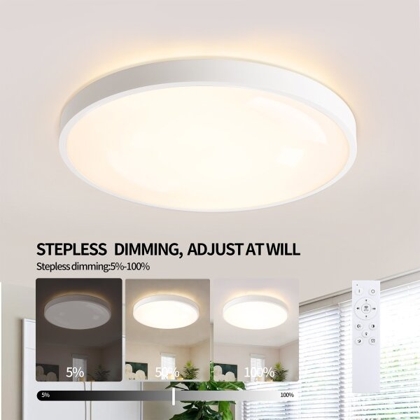 Brilagi - димируемо LED осветително тяло GLASS POOL DOUBLE LED/60W/230V 50 см, бяло + дистанционно управление