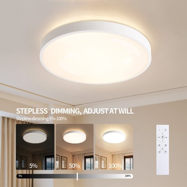 Brilagi - Димируемо LED осветително тяло GLASS POOL DOUBLE LED/80W/230V 60 см бяло + дистанционно управление