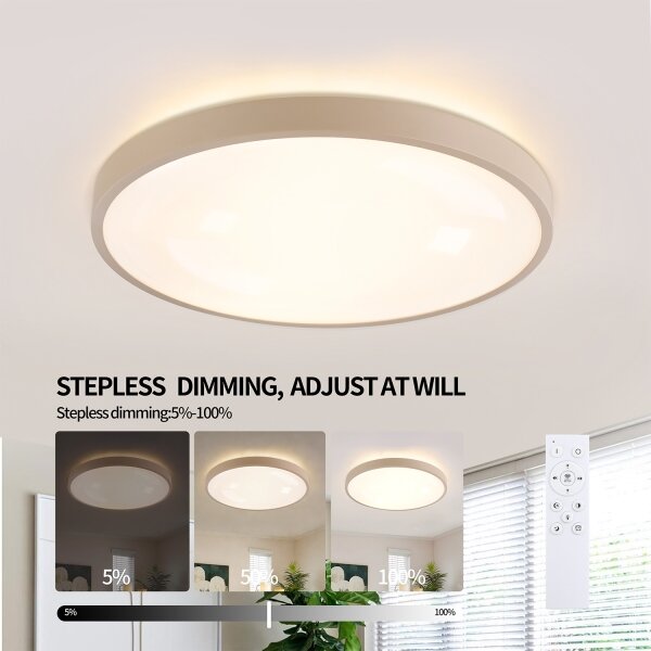 Brilagi - димируемо LED осветително тяло GLASS POOL DOUBLE LED/60W/230V 50 cm бежово + дистанционно управление
