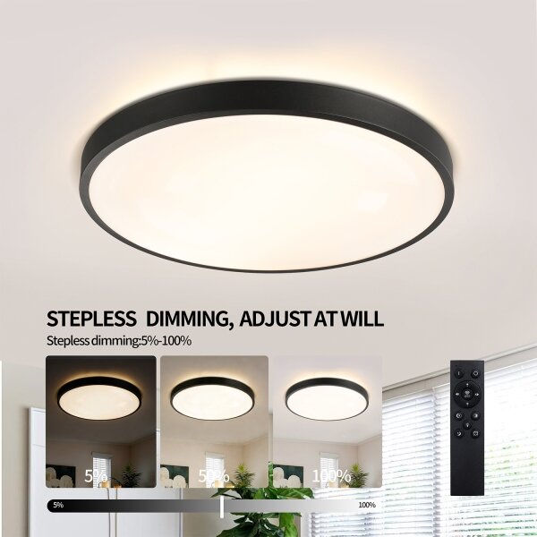 Brilagi - LED димируемо осветително тяло GLASS POOL DOUBLE LED/60W/230V 50 cm черно + дистанционно управление