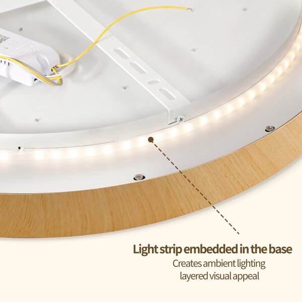 Brilagi-LED димируемо осветително тяло GLASS POOL DOUBLE LED/80W/230V 60 см дървесен декор + дистанционно управление