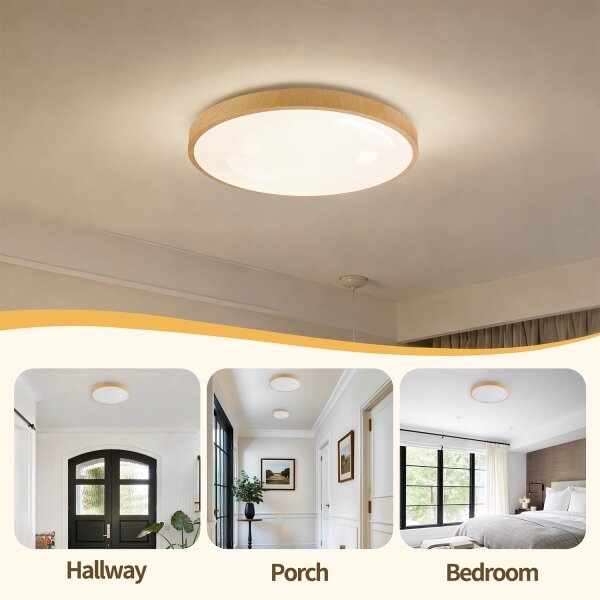 Brilagi-LED димируемо осветително тяло GLASS POOL DOUBLE LED/48W/230V 40 см дървесен декор + дистанционно управление