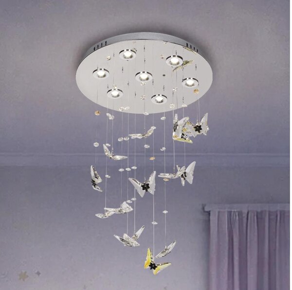 LED кристално таванно осветително тяло MURU LED/24W/230V Ø 40 см лъскав хром + с дистанционно управление