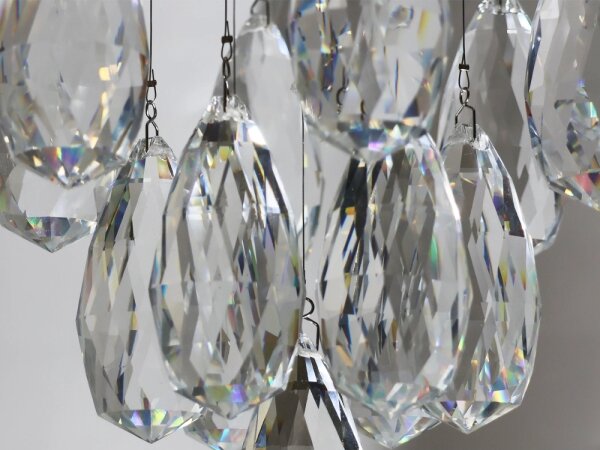 LED кристално таванно осветително тяло MAJURO LED/30W/230V, диаметър 45 см, лъскав хром + дистанционно управление