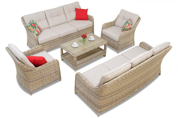 Луксозен комплект мебели от техноратан Toledo Coffee 8 бежово Garden Point