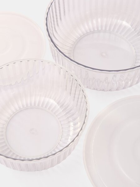 Sinsay - Релефни кутии за храна с прозрачни капаци 2 pack - clear