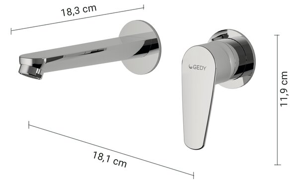 Стенен смесител за мивка GEDY Como, хром
