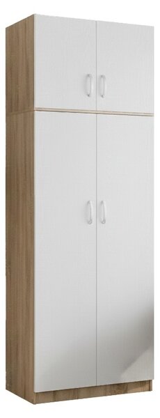 Шкаф с 2 врати, Athos V5, бял-дъб, 80x42x240 см