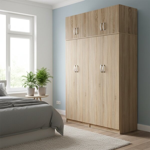 Шкаф с 4 врати, Athos I V6, дъб, 160x42x240 см