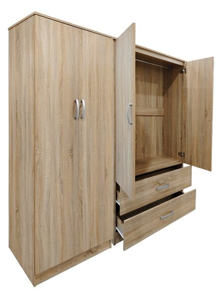Шкаф с 4 врати, Athos V3, дъб, 160x42x180 см
