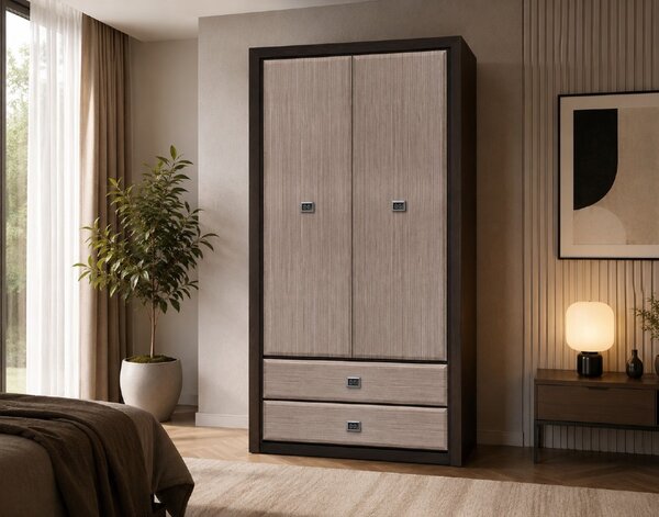 Гардероб Koen SZF2D2S - 103.5 х 200 х 56.5 cm, венге магия
