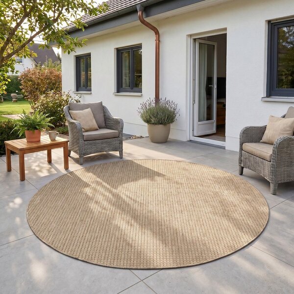 Бежов кръгъл килим за открито и закрито ø 80 cm Mira 1450 – Ayyildiz Carpets