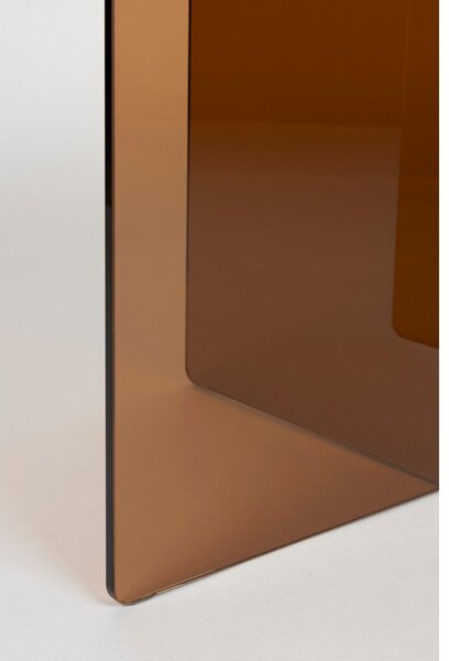 Кафява стъклена масичка за кафе 60x80 cm Linea – Zuiver