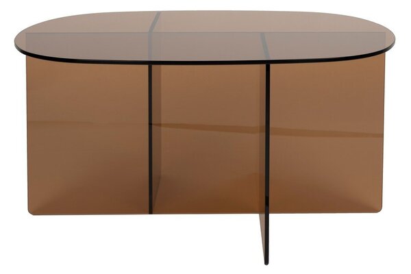 Кафява стъклена масичка за кафе 60x80 cm Linea – Zuiver