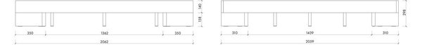 Кафяво двойно легло 200x200 cm от МДФ от декор от ясен без табла с включена подматрачна рамка Kito – noo.ma