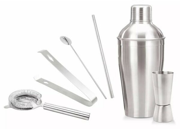 Комплект за коктейли Kinghoff KH 1392, 6 части, 550 ml, неръждаема стомана, инокс