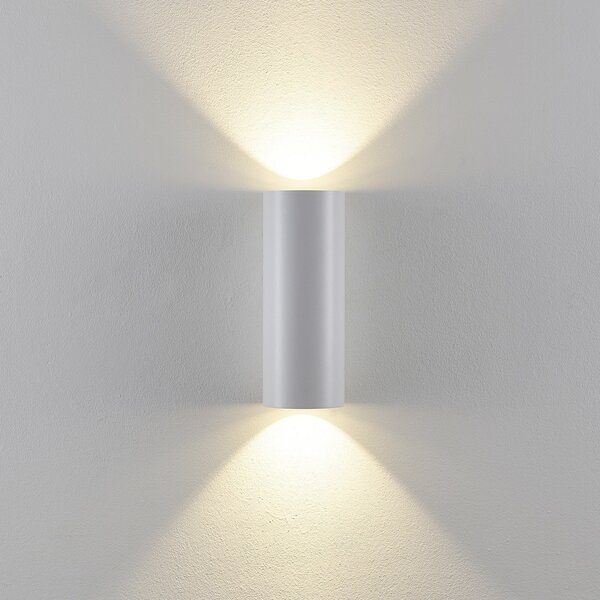 Deko-Light Външна стенна лампа CAN, бяла, 2 светлини, Ø 8 cm, IP65, метал, GU10, Затъмняване, Бял, Алуминий