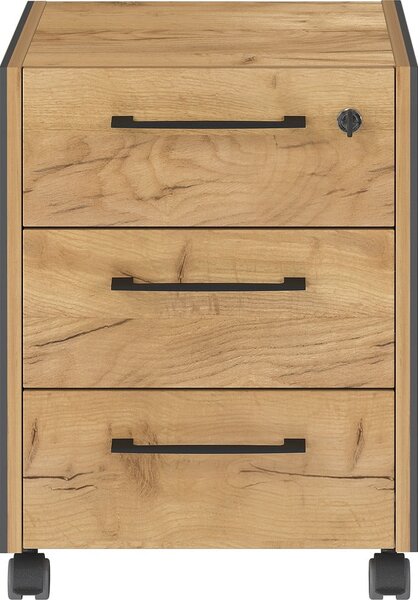 Шкафче от декор от дъб в антрацитен и естествен цвят 42x54x49 cm Podium – Germania
