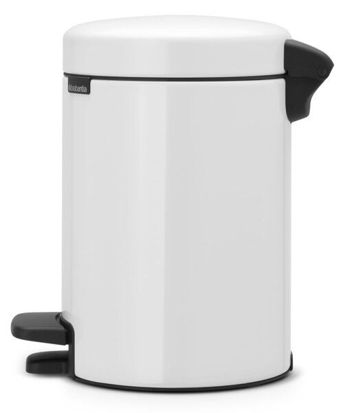 Кош за боклук с педал Brabantia NewIcon 648991, 3 л, Плавно затваряне, Противоплъзгаща основа, Бял