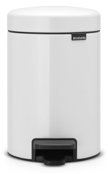 Кош за боклук с педал Brabantia NewIcon 648991, 3 л, Плавно затваряне, Противоплъзгаща основа, Бял