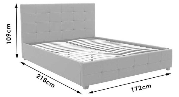 Двойно легло ROI PU с място за съхранение в бял мат 160x200