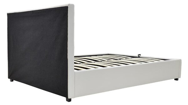 Двойно легло ROI PU с място за съхранение в бял мат 160x200
