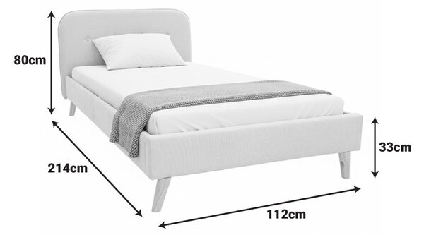 Легло Lumilux 100x200 см - Тапицирано с Плат в Бежов Цвят