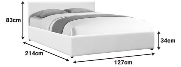Легло DELLIA 150x200 см с Място за Съхранение - Черна PU Кожа