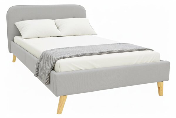 Легло Lumilux 160x200 см - Тапицирано с Плат в Сив Цвят