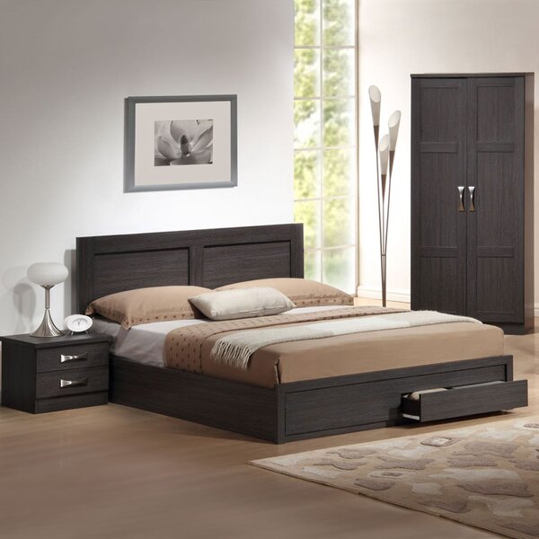 Легло CAPRI с 2 чекмеджета зебрано за матрак 140x200 см