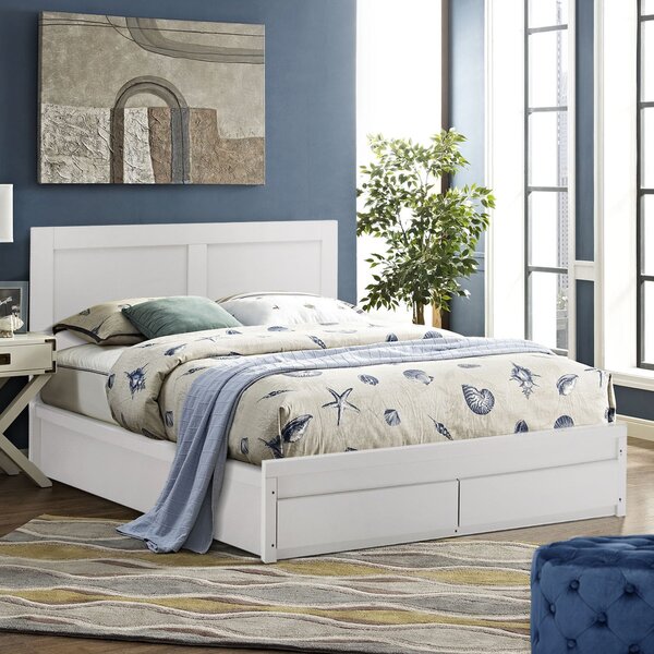Легло CAPRI с 2 чекмеджета бял цвят 150x200 см