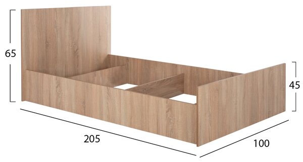 Легло ADLER сонома цвят 90X200 см