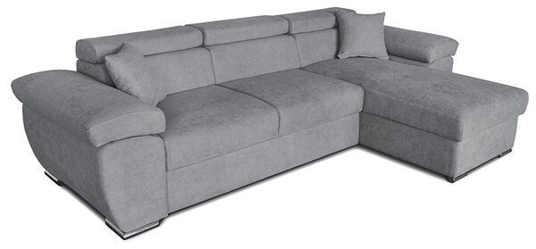 Ъглов диван двулицев Comy плат сив 286x160x75-90см