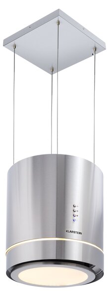 Klarstein Tron Ambience, островен абсорбатор, Ø 38 cm, рециркулаци 540 m³/h, LED, неръждаема стомана