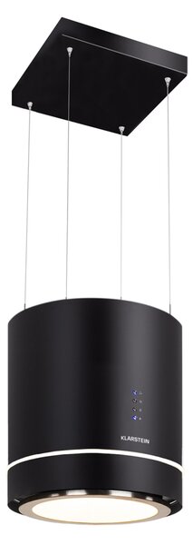 Klarstein Tron Ambience, островен абсорбатор, Ø 38 cm, рециркулаци 540 m³/h, LED, черен