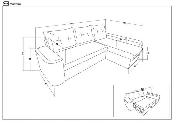 Разтегателен диван Мадейра