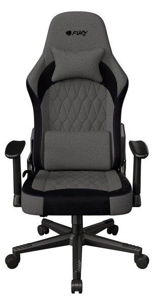 Геймърски стол Fury Shinai S8, до 130kg, Class 4 газов амортисьор, Buttefly механизъм, люлеещ се механизъм, сив