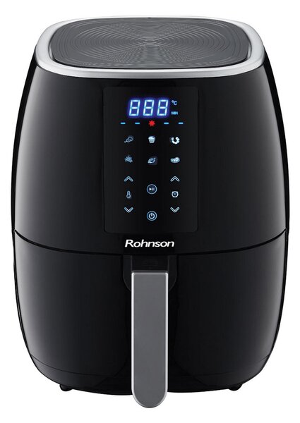 Фритюрник с горещ въздух Rohnson Air Fryer R-2837, вместимост 5 l, автоматично изключване и сигнал за готовност на ястието след приключване на готвенето, цветен дигитален контролен панел, 1500W