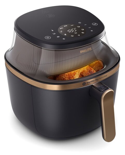 Фритюрник с горещ въздух Philips NA342/00, 7.2 л. вместимост, 12 програми, незалепващо покритие, RapidAir Plus технология, 2000W