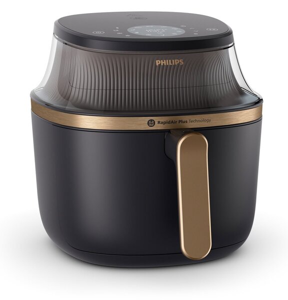 Фритюрник с горещ въздух Philips NA322/00, 4.2 л. вместимост, 12 програми, незалепващо покритие, RapidAir Plus технология, 1400W
