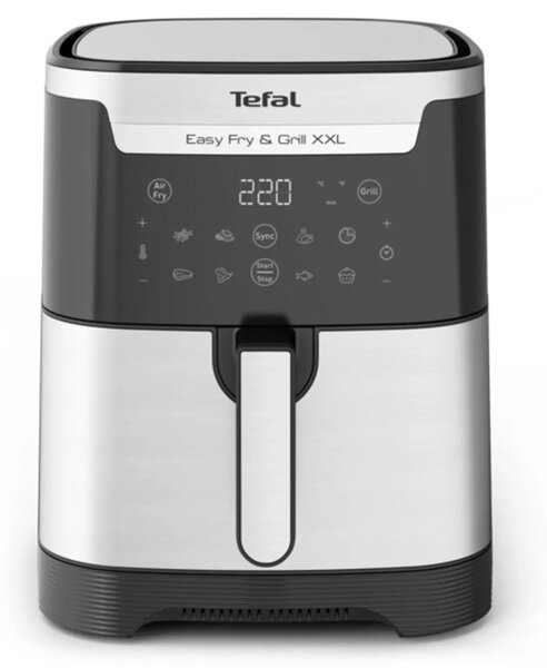 Фритюрник с горещ въздух Tefal EY801D15, 6.5 л. вместимост, грил функция, 8 автоматични програми, горещ въздух, LCD дисплей, автоматично изключване, 1830W, инокс