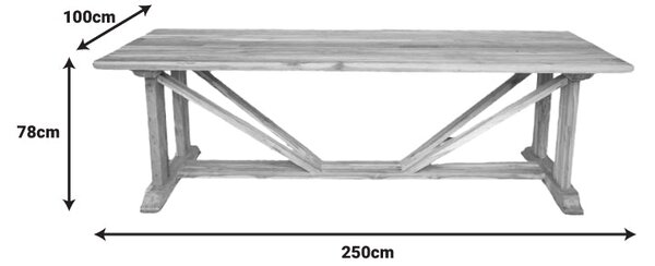 Маса трапезна SMARIOUS тиково дърво в естествен нюанс 250x100x78см