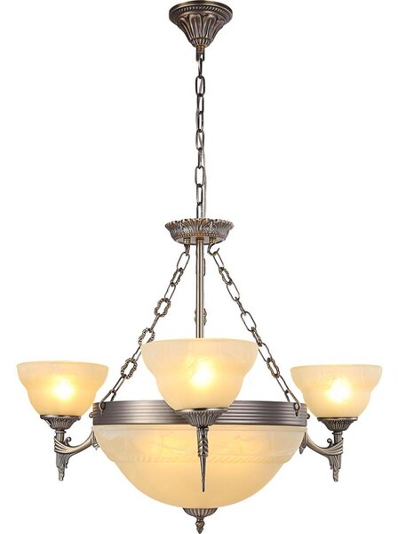 Brilagi - Полилей на верига DAHLIA 6xE27/40W/230V, Ø 74 см, месинг