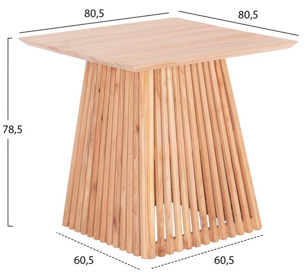 Трапезна маса FRANTZ естествен цвят 80.5x80.5x78.5см