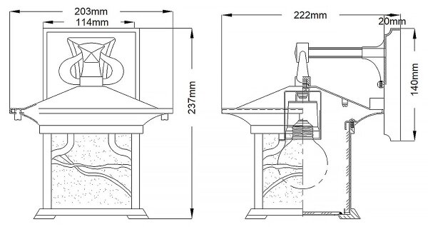 Quintiesse QN-MORRIS-M - Външна стенна лампа MORRIS M 1xE27/60W/230V IP44 бронзова