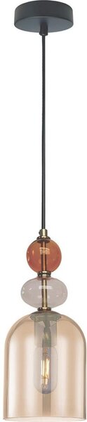 Полилей на кабел TROPEA 1xE27/15W/230V черен/опушено червено/бежов