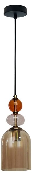 Полилей на кабел TROPEA 1xE27/15W/230V черен/опушено червено/бежов